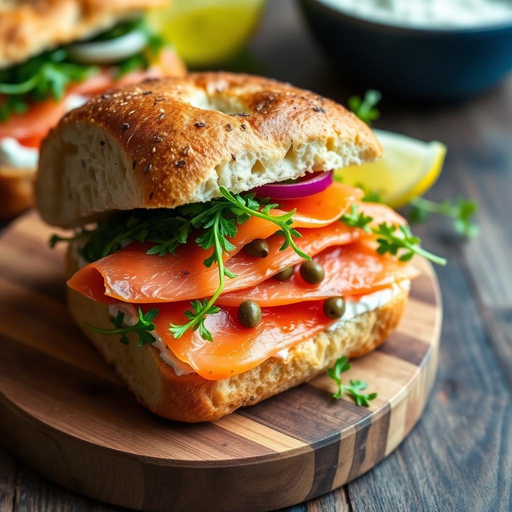 Focaccia Salmon Sandwich